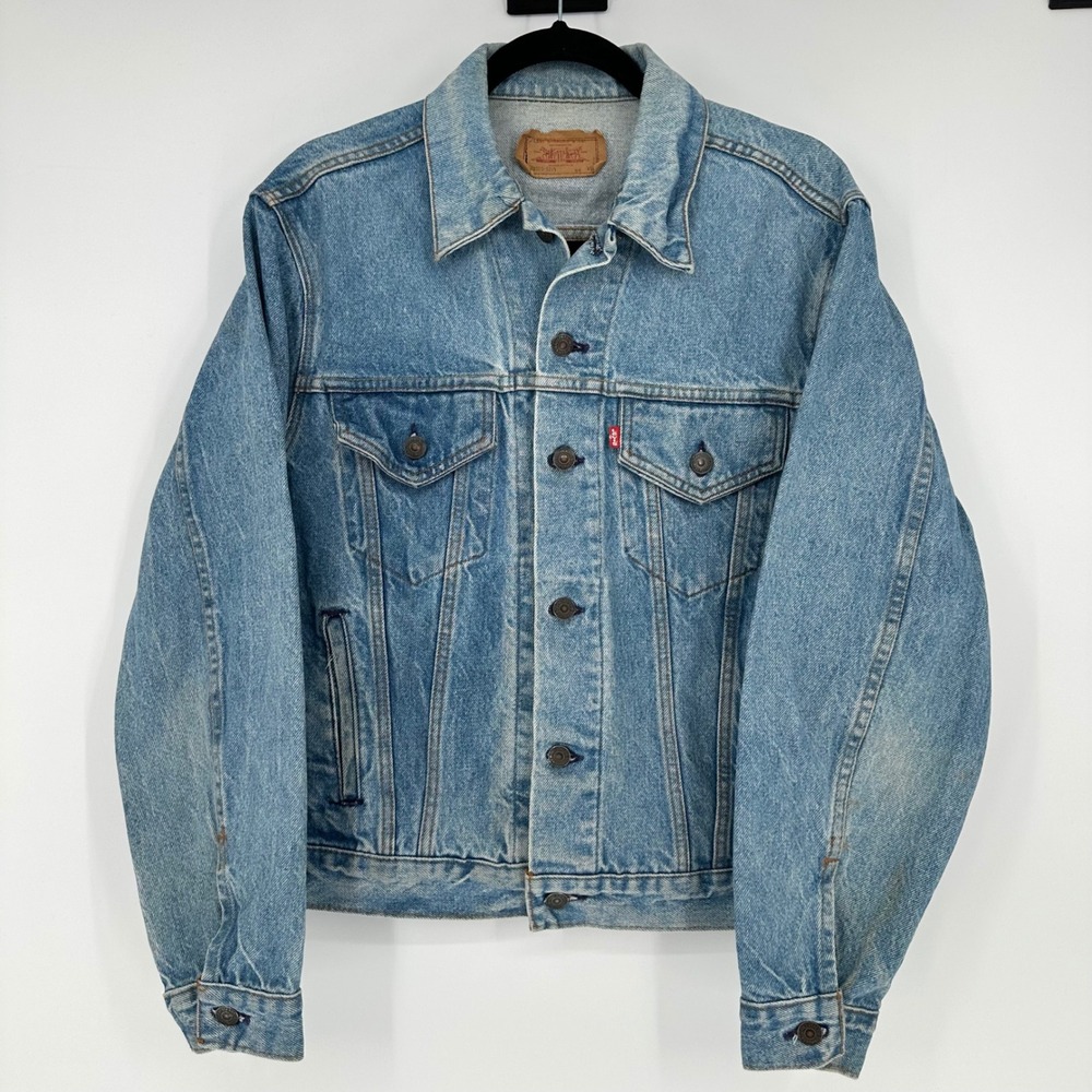 Vintage Levi's 70506 0214 Trucker Distressed Denim Jacket USA Button Up Men 44 R